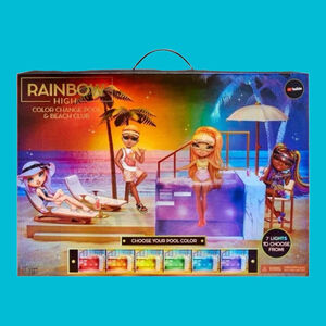 🌈Rainbow High Color Change Pool & Beach Playset : 7-in-1 Light-Up-Multicolor✨